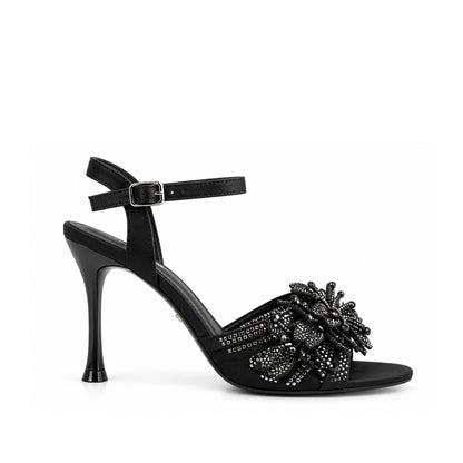 Black Floral Petal Heel |280H-C
