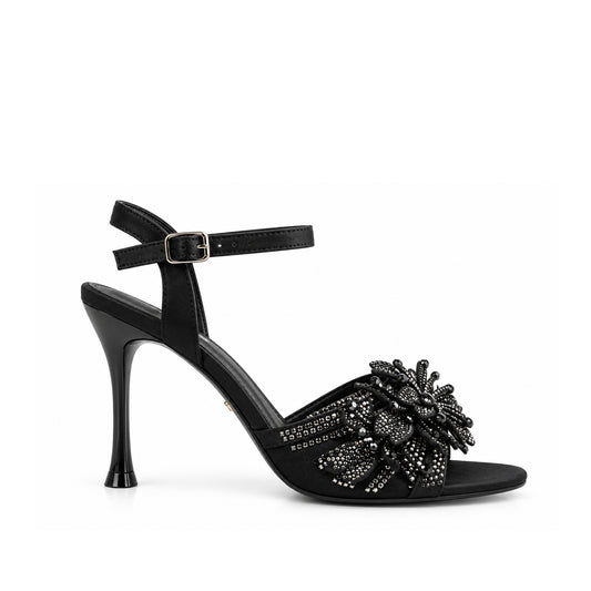 Black Floral Petal Heel |280H-C