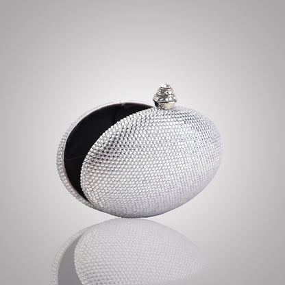 Premium  Silver  Swarovski Clutch | C1447-S