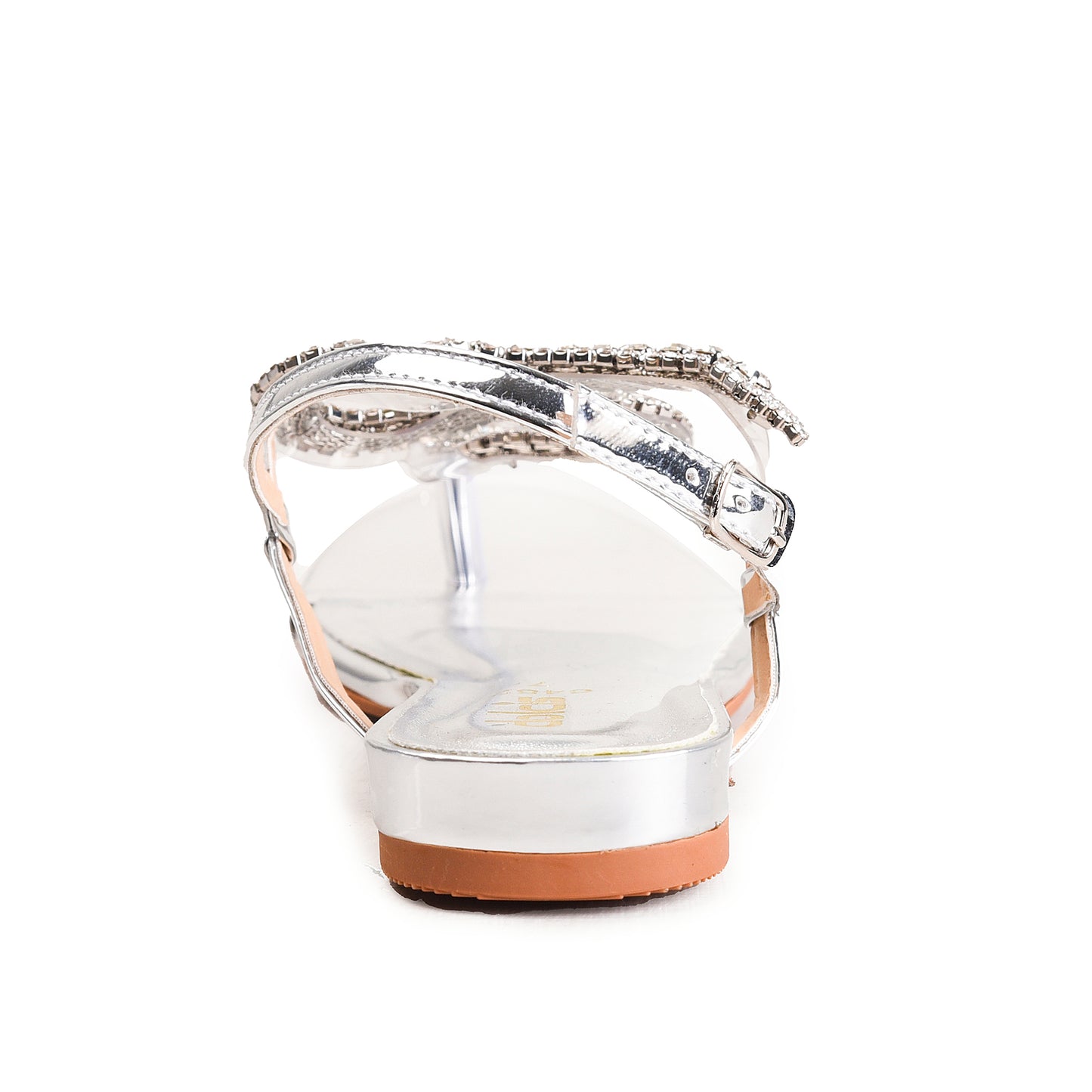 Silver Elegant Bridal Flat Slippers | 240H-S