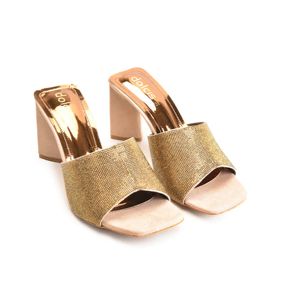Gold Textured Block Heels | 511M-X Dolcis