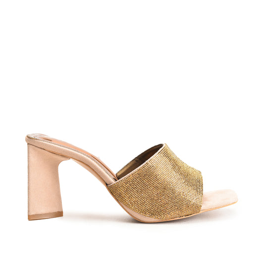 Gold Textured Block Heels | 511M-X Dolcis
