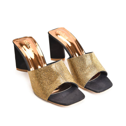 Black Gold Block Heels | 511M-C Dolcis