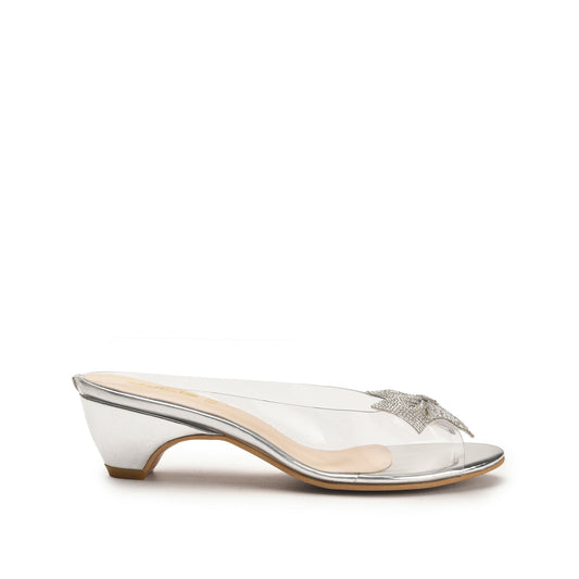 Transparent Silver Bow Mid Heels | 561L-S Dolcis