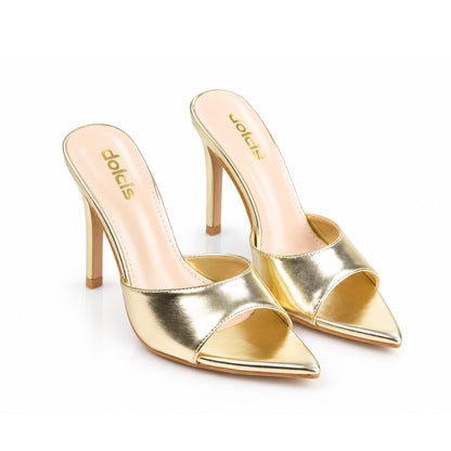 Golden Crystal Strap Party Heels | 506N-X