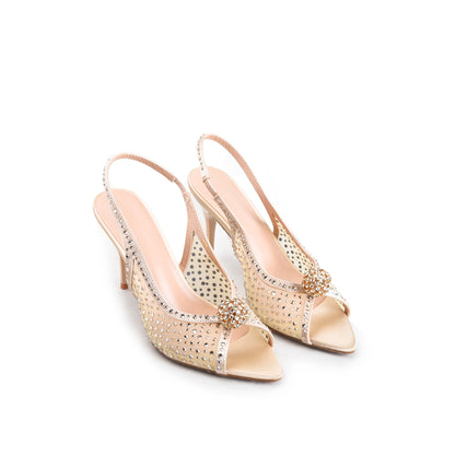 Sparkling Nude Embellished Heels | 256H-X