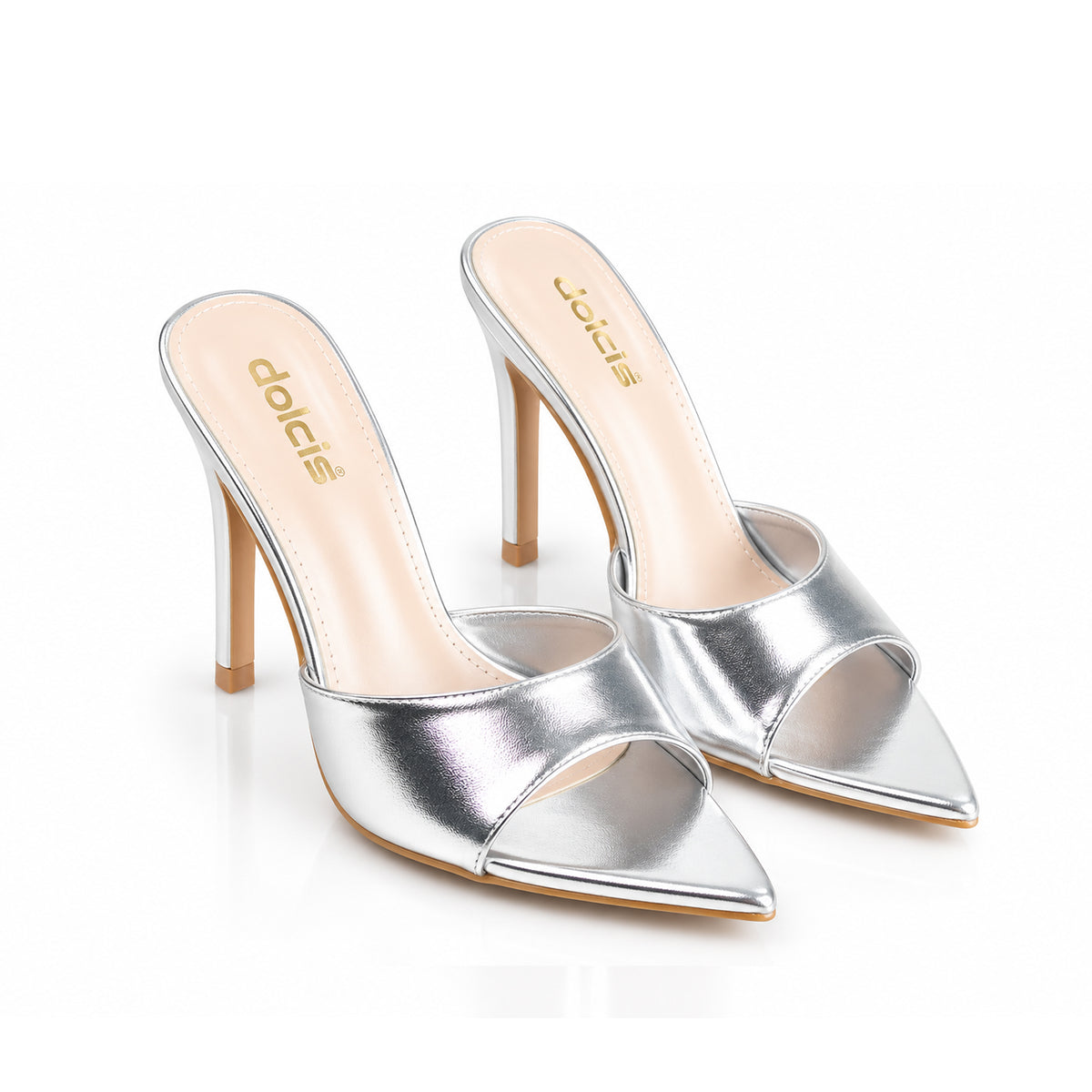 Silver Crystal Strap Party Heels | 506N-S