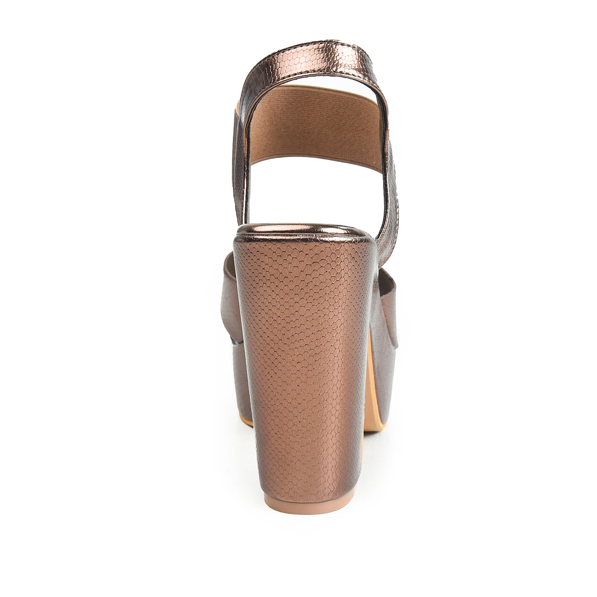 Brown Crystal Ankle Strap Block Heels | 275H-BX
