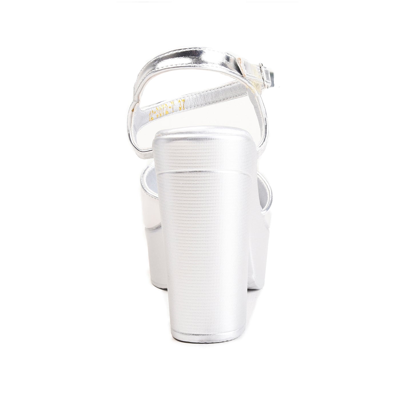 Silver Crystal Strap Block Heels | 238H-S