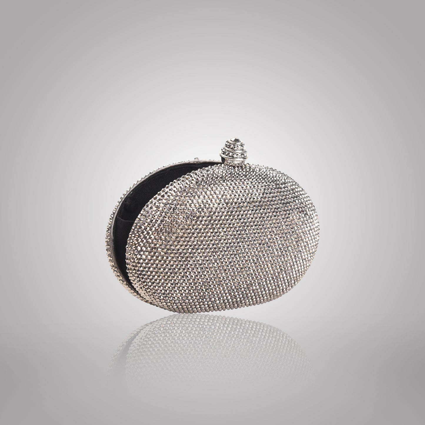 Premium Grey  Swarovski Clutch | C1342-G