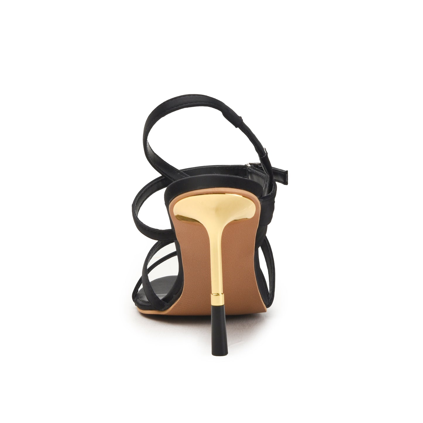 Black High Heel Sandals with Gold Stiletto | 227H-C