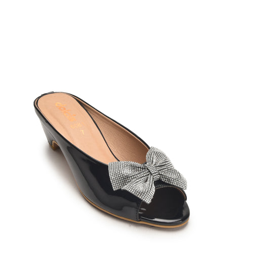 Elegant Black Bow Wedge Heels | 561L-C Dolcis