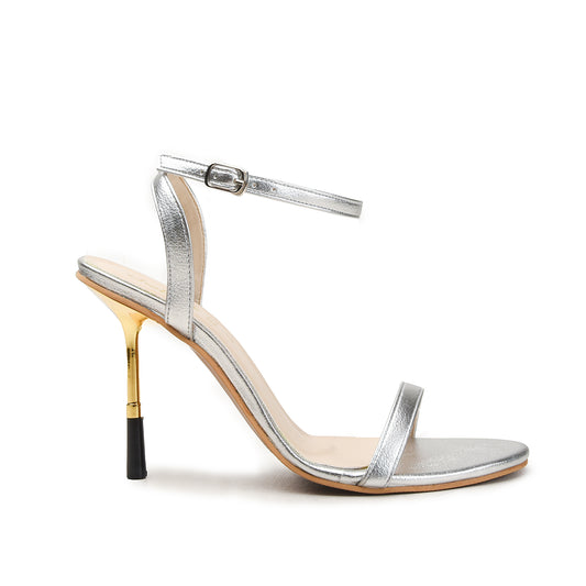 Silver Ankle Strap High Heels | 205H-S