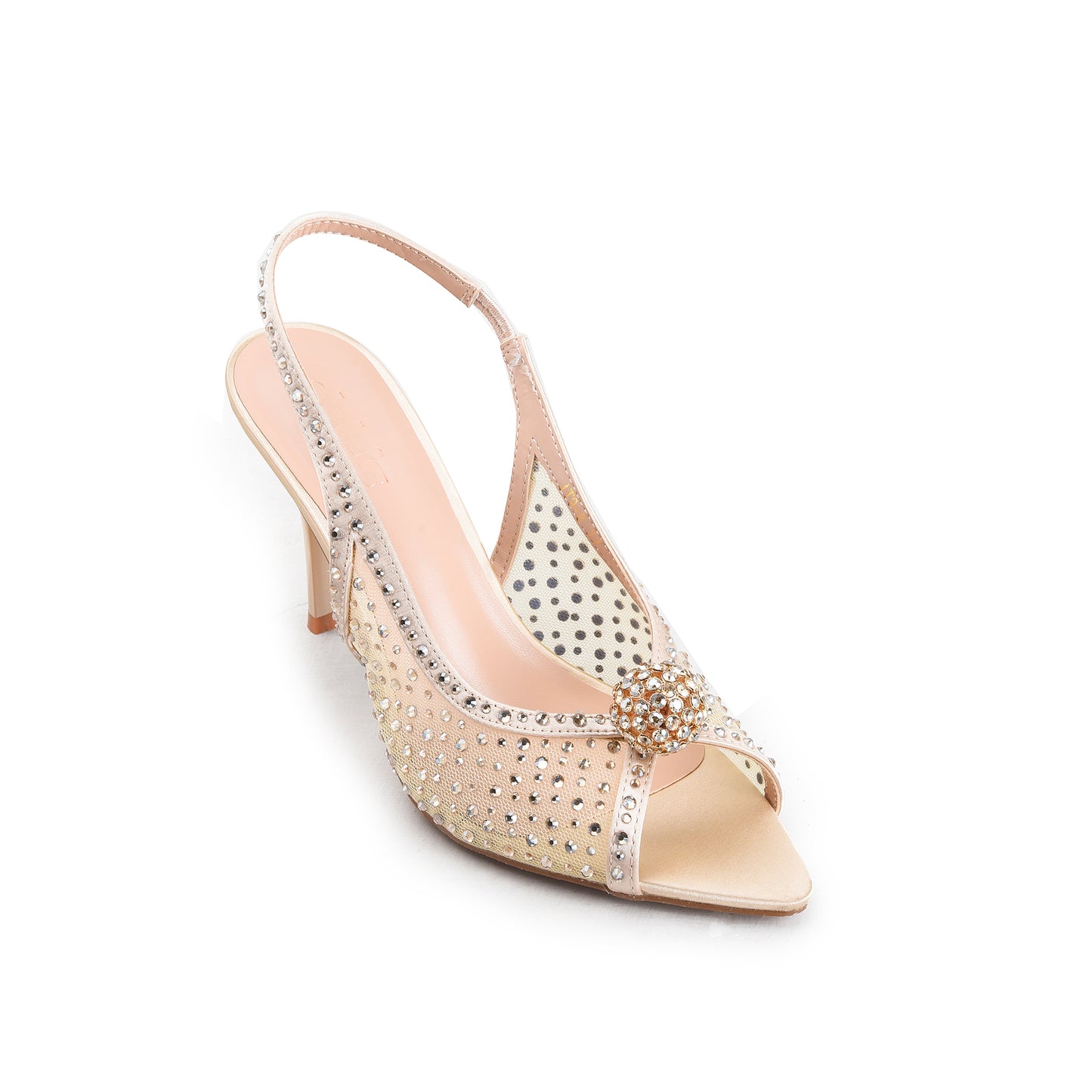 Sparkling Nude Embellished Heels | 256H-X