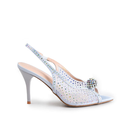 Sparkling Nude Embellished Heels | 256H-S