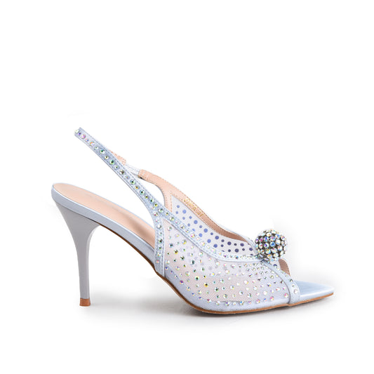 Sparkling Nude Embellished Heels | 256H-S