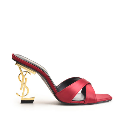 Bold Maroon Criss-Cross Slip-On Heels | 505M-M Dolcis