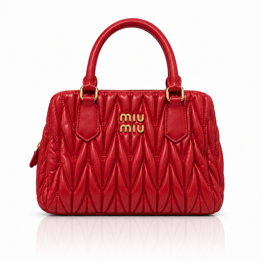 Puffy Quilted Red Handbag