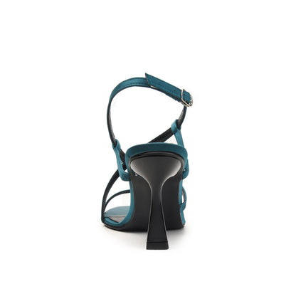 Teal Strappy Heels with Mid Stiletto | 222H-K