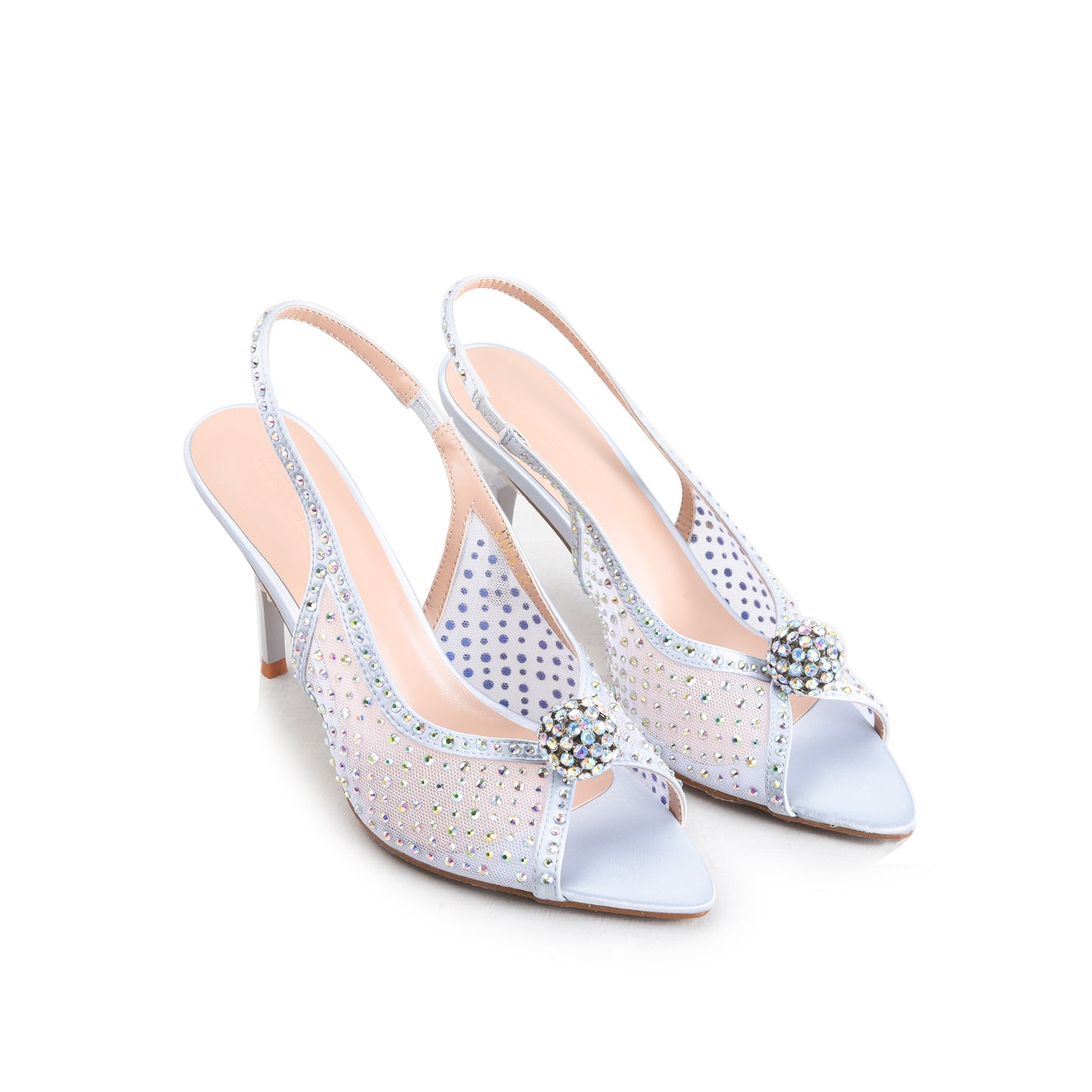 Sparkling Nude Embellished Heels | 256H-S