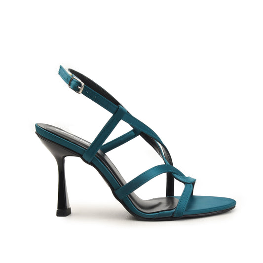 Teal Strappy Heels with Mid Stiletto | 222H-K