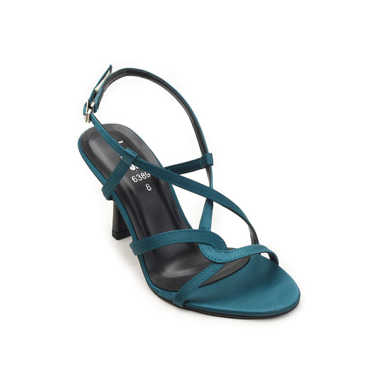 Teal Strappy Heels with Mid Stiletto | 222H-K