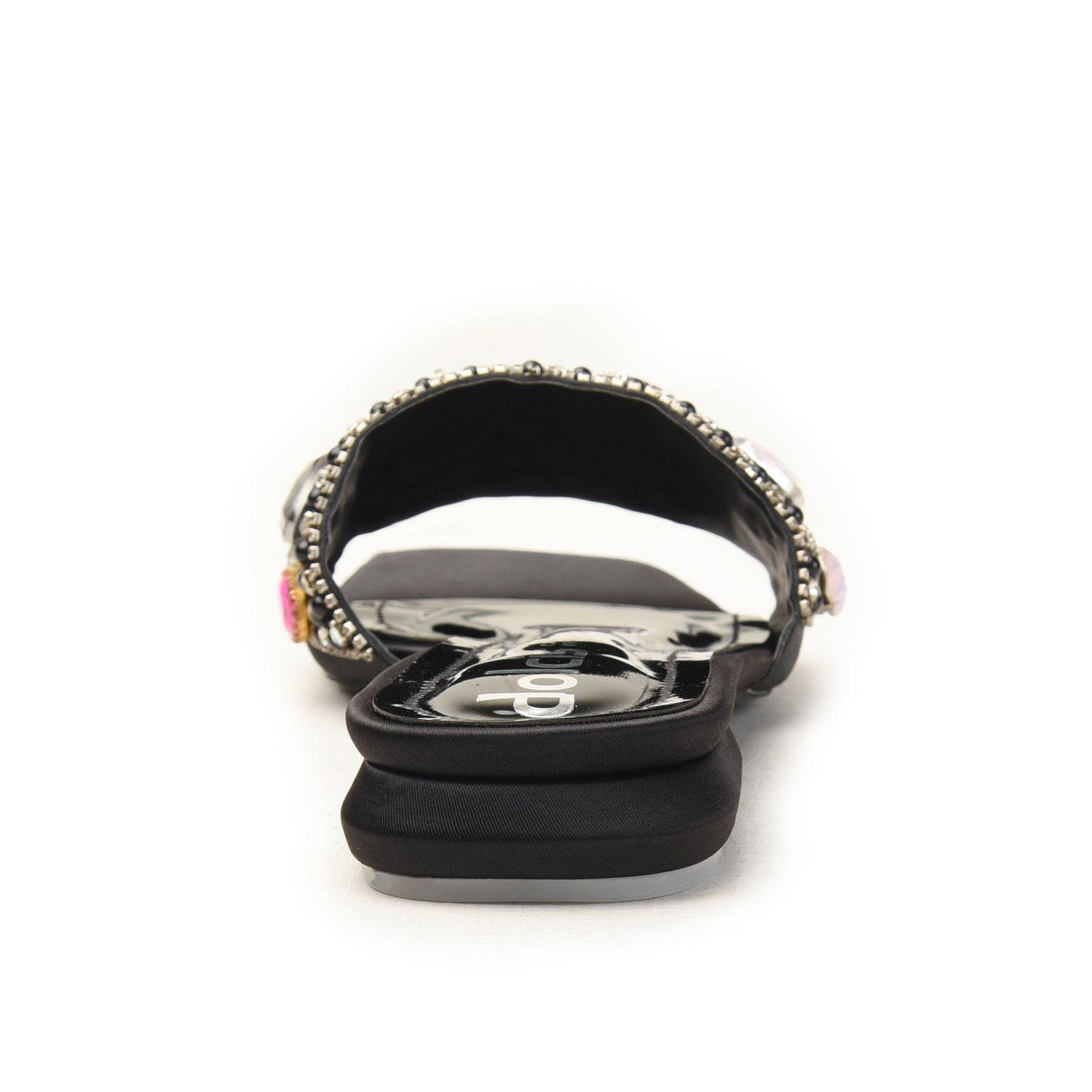 Metallic Copper Gem Flats with Clear Strap Slippers| 529M-C