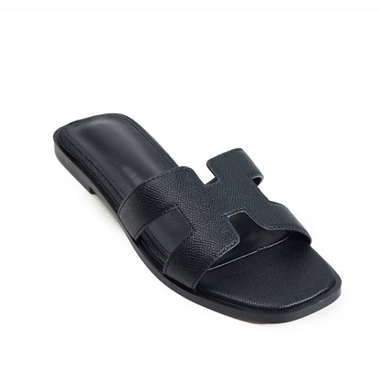 Black Soft Comfort Slip Flats | 502N-C