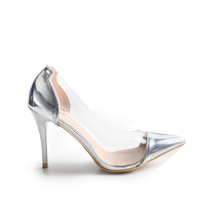 Elegant Gold and Clear High Heel Pumps | 422G-S