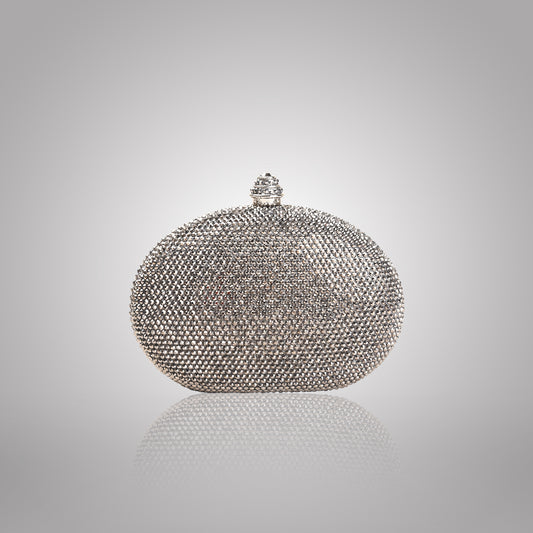 Premium Grey  Swarovski Clutch | C1342-G