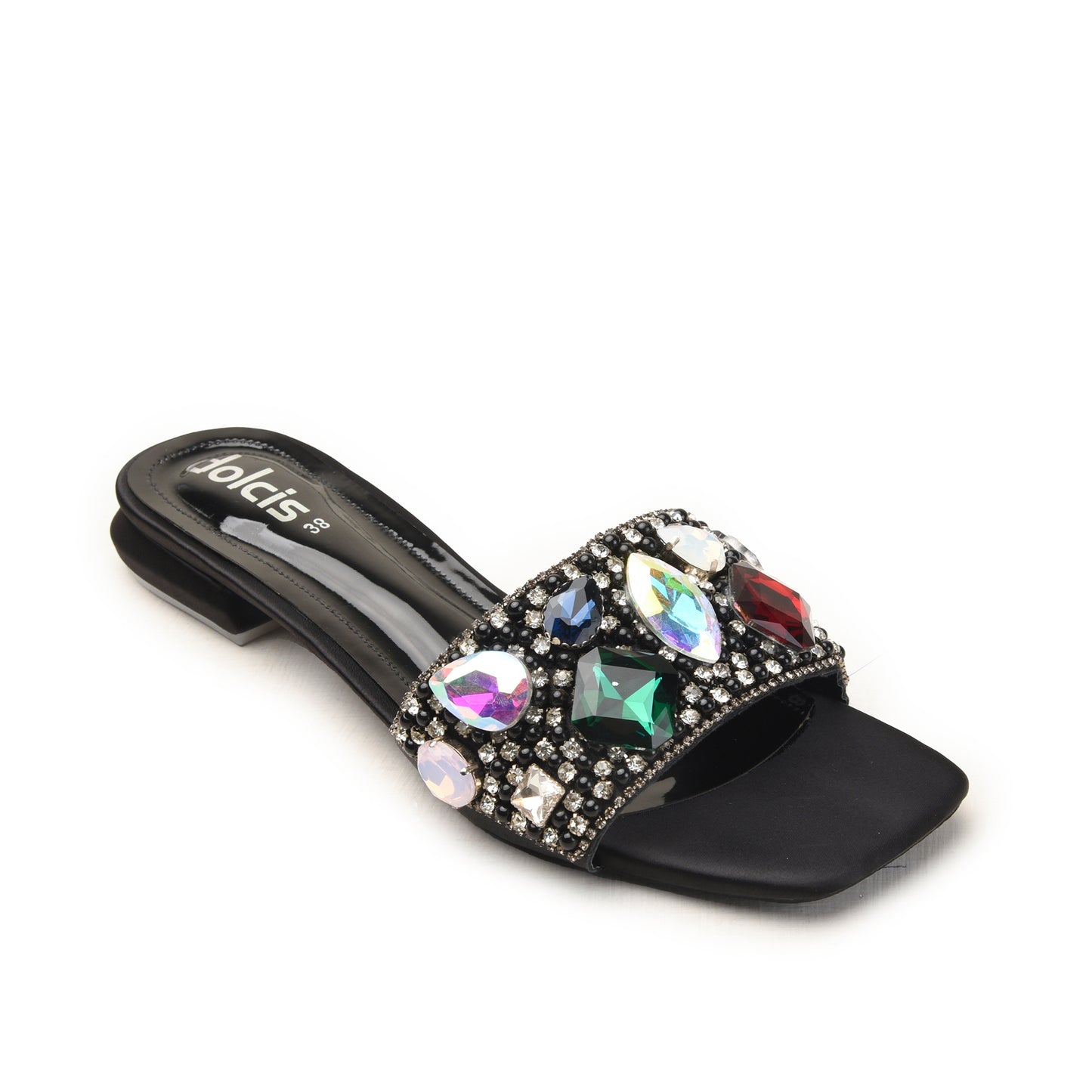 Metallic Copper Gem Flats with Clear Strap Slippers| 529M-C