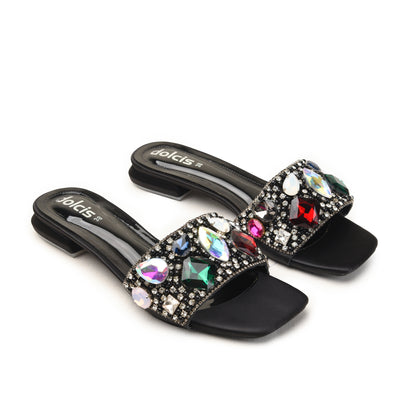 Metallic Copper Gem Flats with Clear Strap Slippers| 529M-C