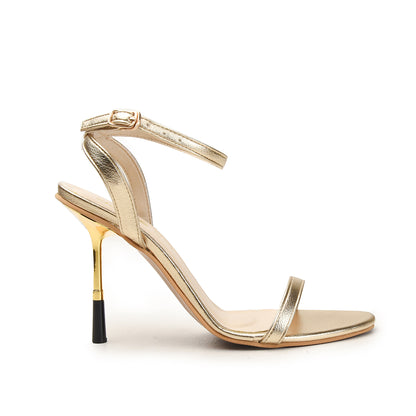 Metallic Gold Heels with Minimal Straps | 205H-X
