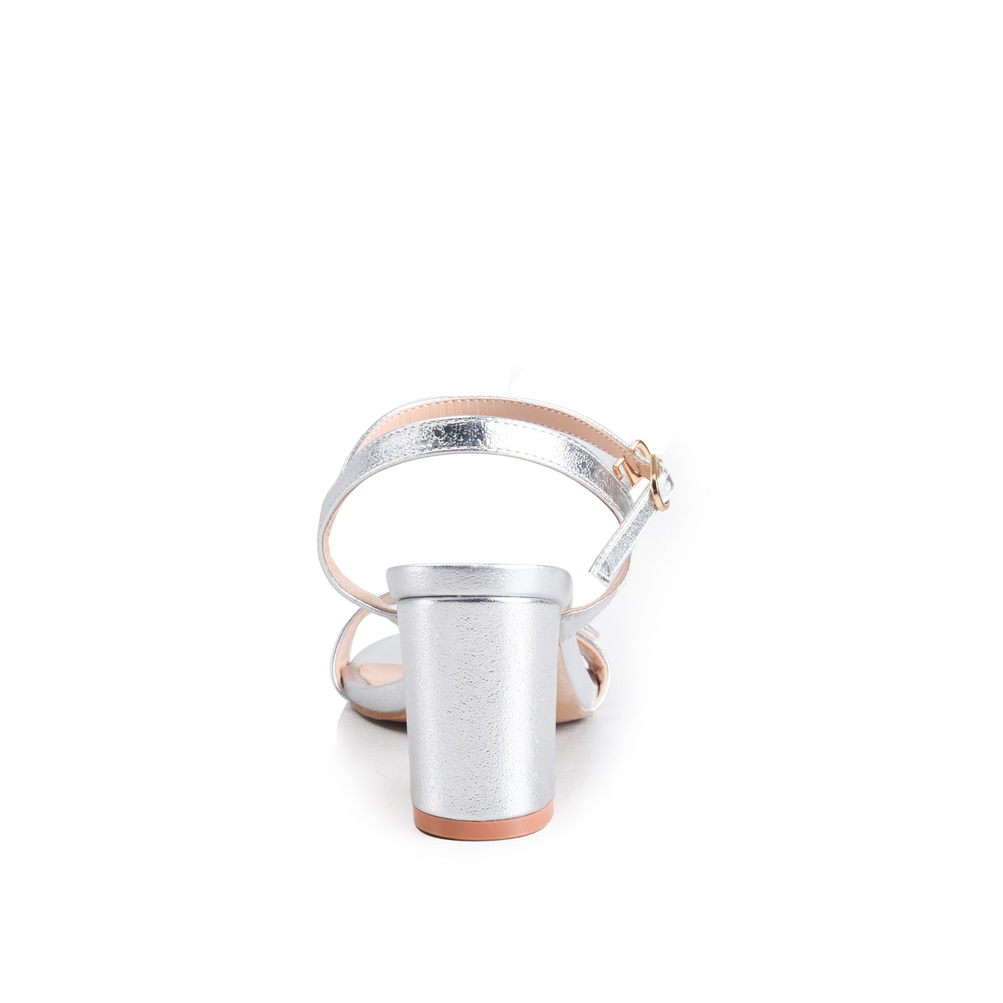 Black Crystal Triple-Strap Block Heels | 257H-S