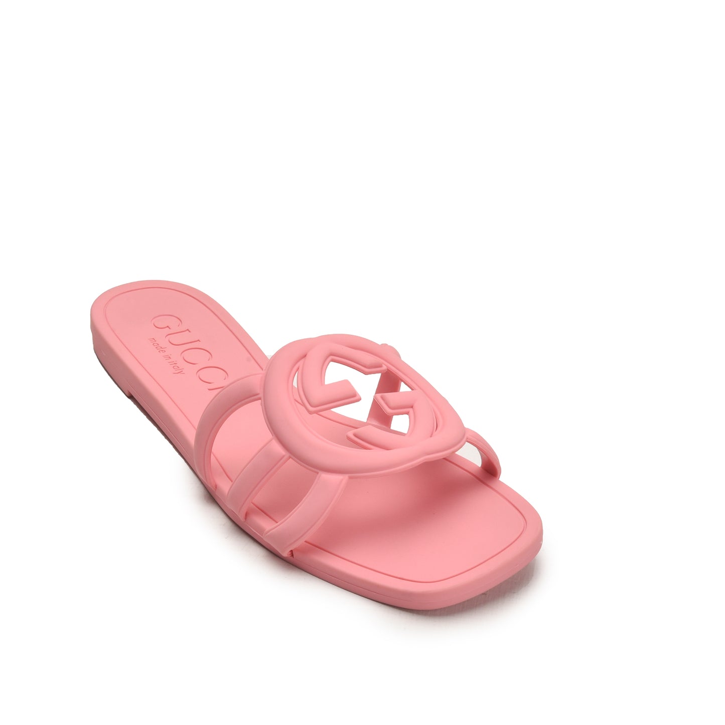 Pink Flat Slide Sandals with Cutout Design | 567L-P
