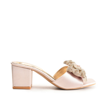 Ivory Pearl Bow Block Heels | 510M-X Dolcis