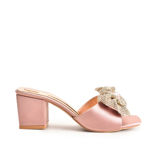 Pink Pearl Bow Block Heels | 510M-PX Dolcis