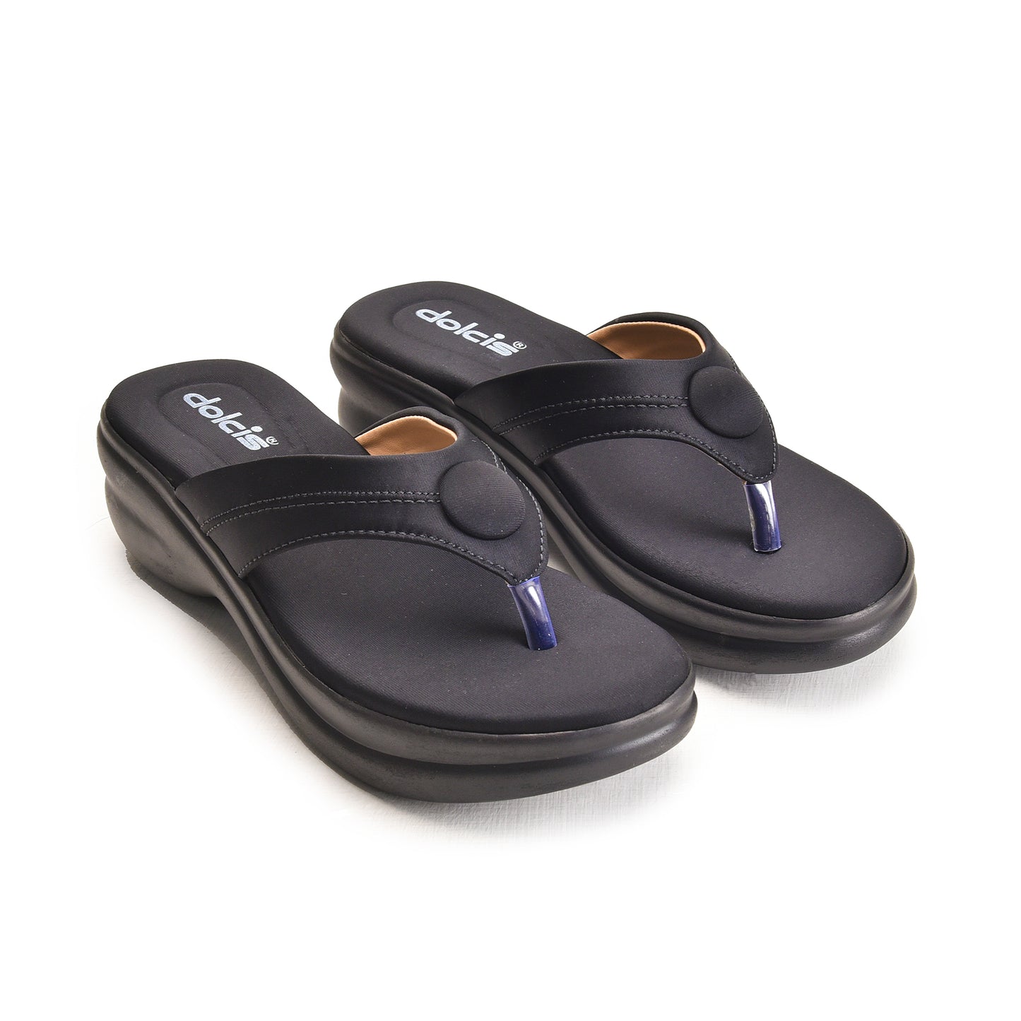 Black Comfort Slip-On Flip Flops | 780R-C Dolcis