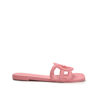 Pink Flat Slide Sandals with Cutout Design | 567L-P
