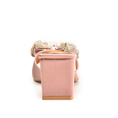 Pink Pearl Bow Block Heels | 510M-PX Dolcis