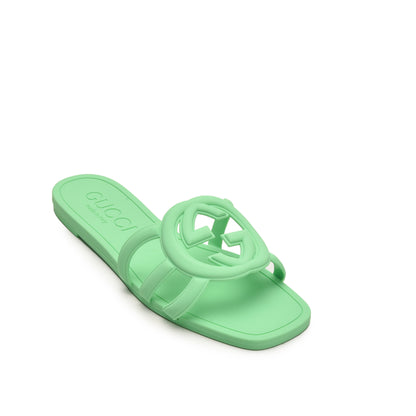 Green Slip-On Flats with Cut-Out Design | 567L-K