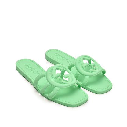 Green Slip-On Flats with Cut-Out Design | 567L-K