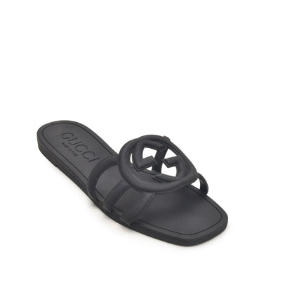 Black Cut-Out Slip-On Flats | 567L-C