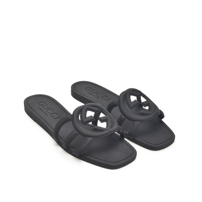 Black Cut-Out Slip-On Flats | 567L-C