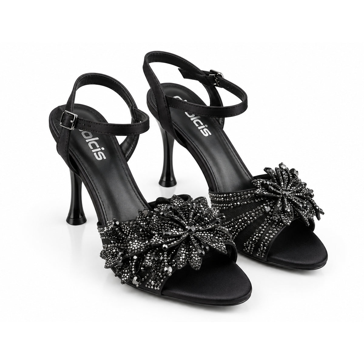 Black Floral Petal Heel |280H-C