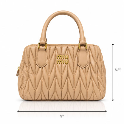 Puffy Quilted Beige Handbag
