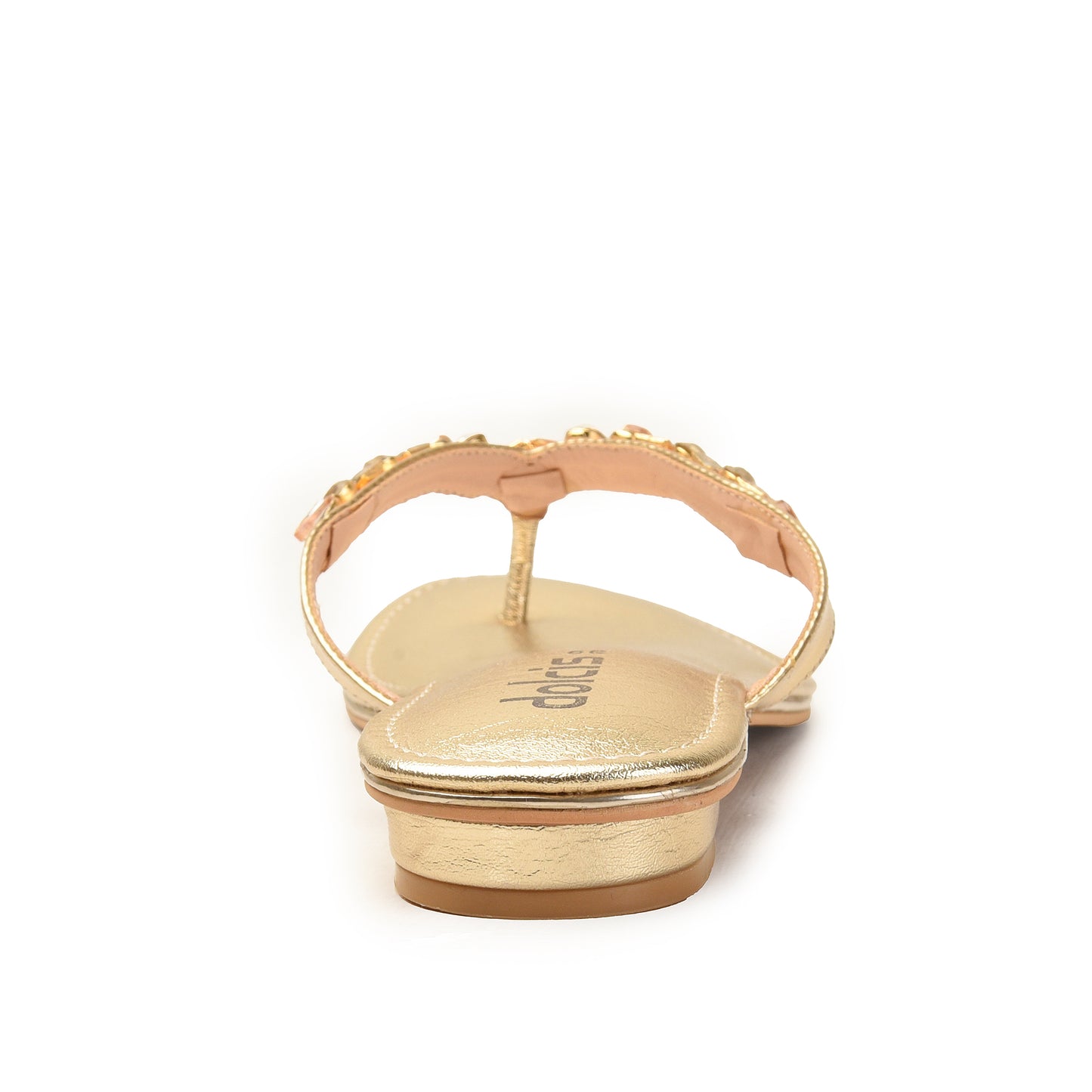 Golden Embellished Flat Sandals for Women Slippers | 783R-X