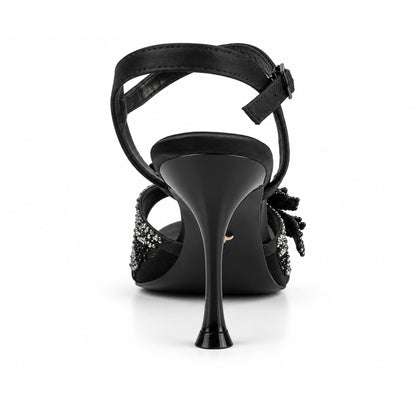 Black Floral Petal Heel |280H-C