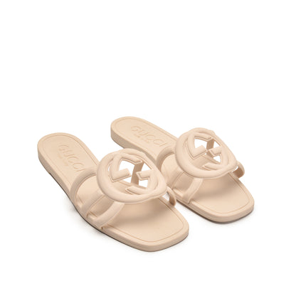 Beige Cut-Out Slide Flats for Women | 567L-F