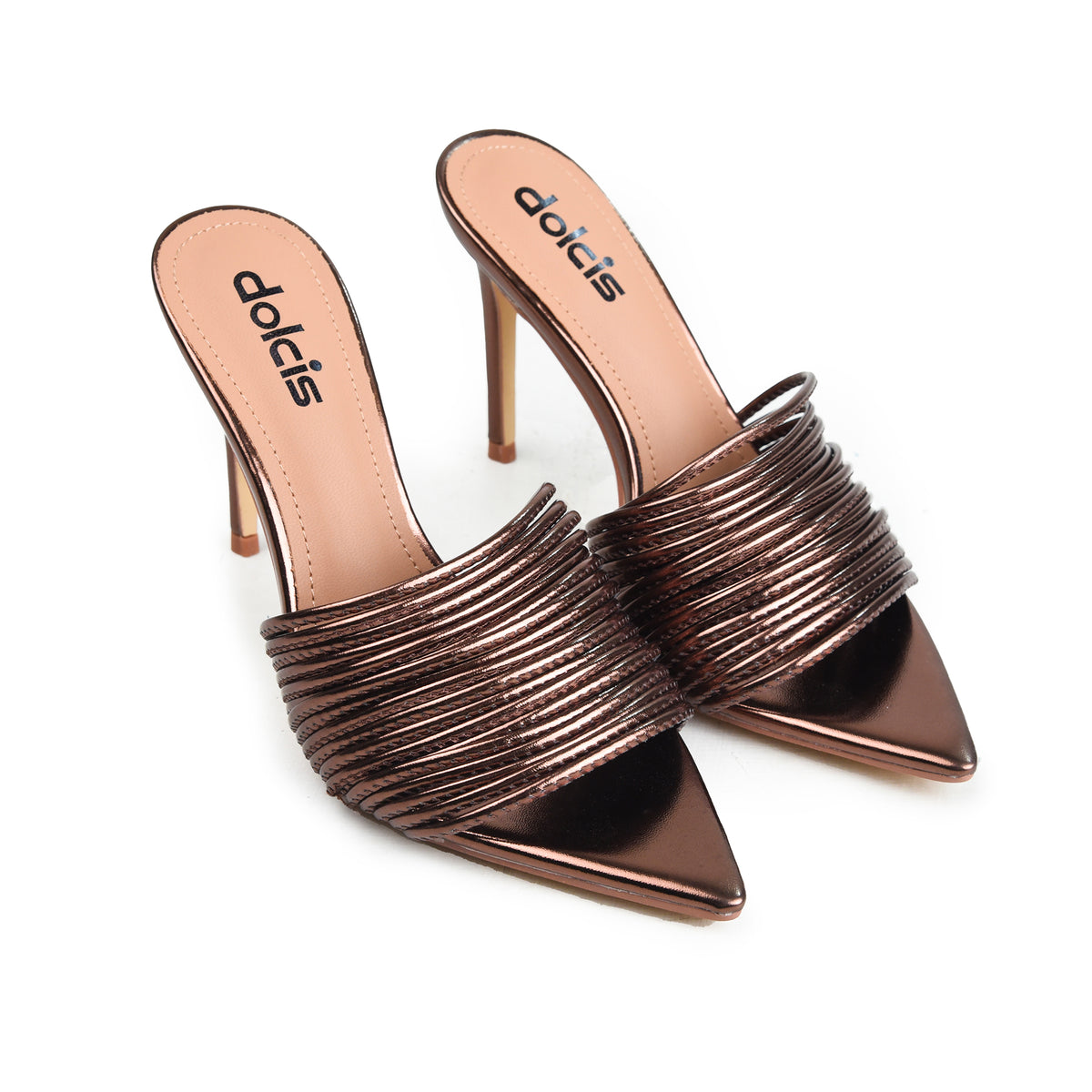 Brown Crystal Party Heels|509N-BX
